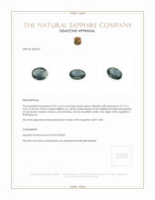 0.97 Ct. Bluish Green Sapphire from Madagascar Appraisal