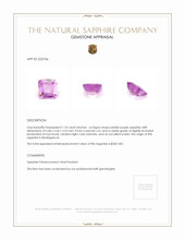 1.10 Ct. Pinkish Purple Sapphire from Madagascar Appraisal