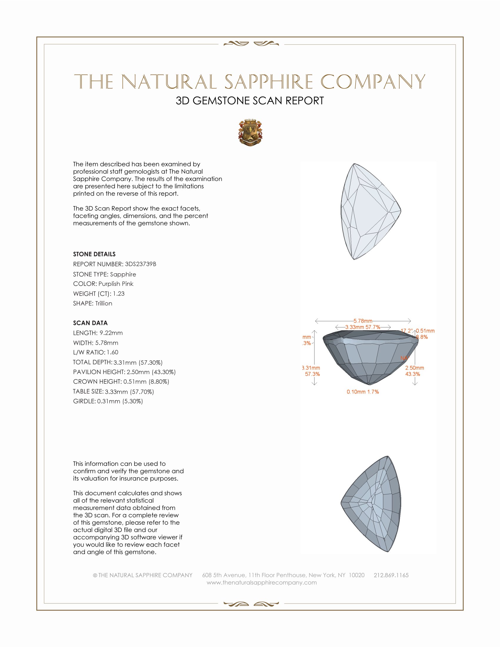 1.23 Ct. Purplish Pink Sapphire from Madagascar