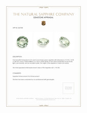 6.54 Ct. Green Sapphire from Ceylon (Sri Lanka) Appraisal