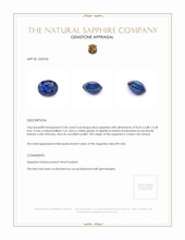 2.60 Ct. Blue Sapphire from Ceylon (Sri Lanka) Appraisal