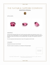 3.08 Ct. Pink Sapphire from Ceylon (Sri Lanka) Appraisal