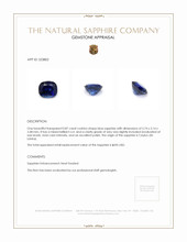0.87 Ct. Blue Sapphire from Ceylon (Sri Lanka) Appraisal