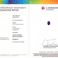 5.03 Ct. Purple Sapphire from Madagascar Scan Report