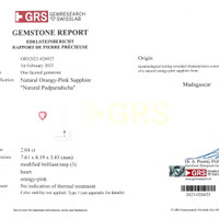 2.04 Ct. Padparadscha Sapphire from Madagascar Scan Report