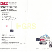 1.18 Ct. Sapphire from Ceylon (Sri Lanka) Scan Report