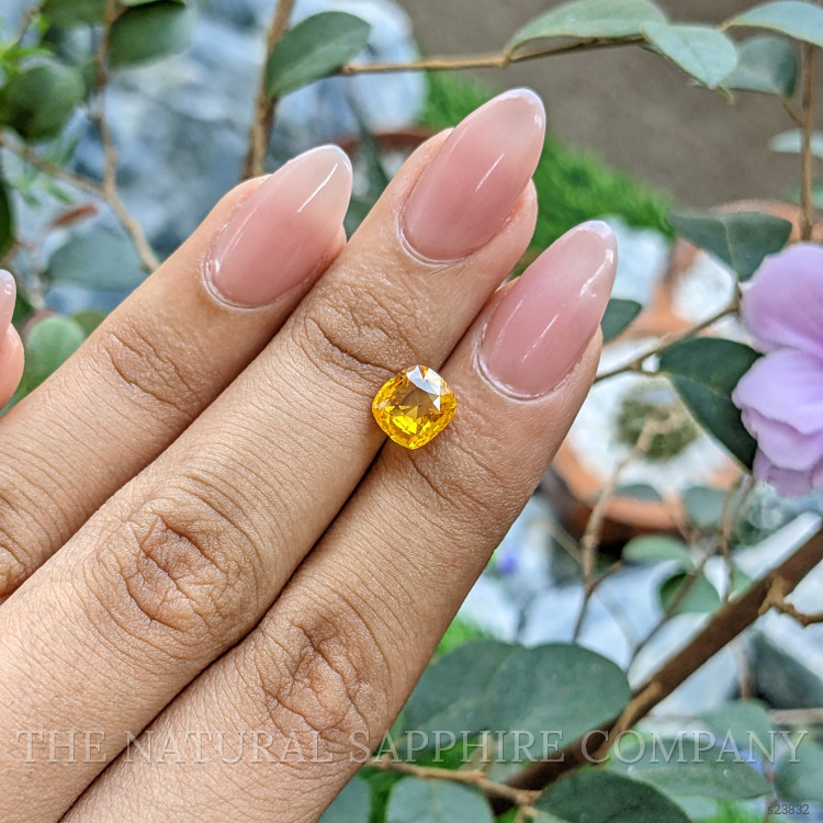 2.60 Ct. Orangish Yellow Sapphire from Ceylon (Sri Lanka)