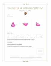1.12 Ct. Pink Sapphire from Ceylon (Sri Lanka) Appraisal