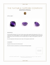 1.60 Ct. Purple Sapphire from Ceylon (Sri Lanka) Appraisal