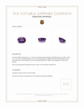 1.12 Ct. Purple Sapphire from Ceylon (Sri Lanka) Appraisal