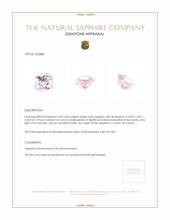 3.44 Ct. Pink Sapphire from Ceylon (Sri Lanka) Appraisal