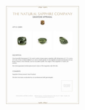 2.18 Ct. Green Sapphire from Ceylon (Sri Lanka) Appraisal