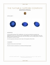 4.32 Ct. Blue Sapphire from Ceylon (Sri Lanka) Appraisal