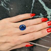 10.73 Ct. Blue Sapphire from Thailand Life Style