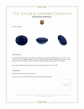 9.07 Ct. Blue Sapphire from Thailand Appraisal
