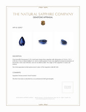 2.92 Ct. Blue Sapphire from Ceylon (Sri Lanka) Appraisal
