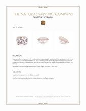 1.22 Ct. Peach Sapphire from Ceylon (Sri Lanka) Appraisal