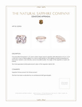 1.22 Ct. Peach Sapphire from Ceylon (Sri Lanka) Appraisal