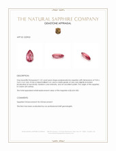1.52 Ct. Padparadscha Sapphire from Ceylon (Sri Lanka) Appraisal