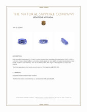 2.11 Ct. Purplish Blue Sapphire from Ceylon (Sri Lanka) Appraisal
