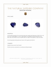 2.06 Ct. Blue Sapphire from Ceylon (Sri Lanka) Appraisal