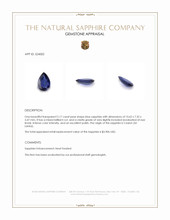 2.17 Ct. Blue Sapphire from Ceylon (Sri Lanka) Appraisal