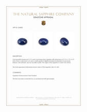 3.19 Ct. Blue Cabochon Sapphire from Ceylon (Sri Lanka) Appraisal