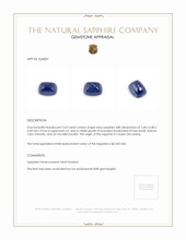 2.63 Ct. Blue Cabochon Sapphire from Ceylon (Sri Lanka) Appraisal