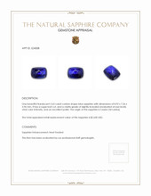 2.63 Ct. Blue Cabochon Sapphire from Ceylon (Sri Lanka) Appraisal