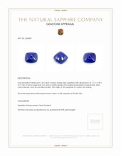 2.28 Ct. Blue Cabochon Sapphire from Ceylon (Sri Lanka) Appraisal