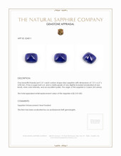 2.21 Ct. Blue Cabochon Sapphire from Ceylon (Sri Lanka) Appraisal