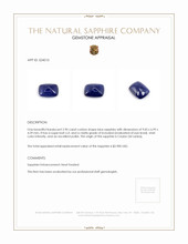 2.90 Ct. Blue Cabochon Sapphire from Ceylon (Sri Lanka) Appraisal