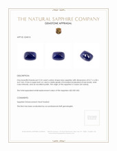 2.53 Ct. Blue Cabochon Sapphire from Ceylon (Sri Lanka) Appraisal