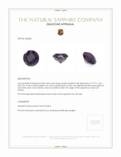 2.08 Ct. Purple Sapphire from Ceylon (Sri Lanka) Appraisal