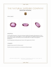 1.98 Ct. Purplish Pink Sapphire from Madagascar Appraisal