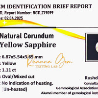 1.12 Ct. Yellow Sapphire from Ceylon (Sri Lanka) Scan Report