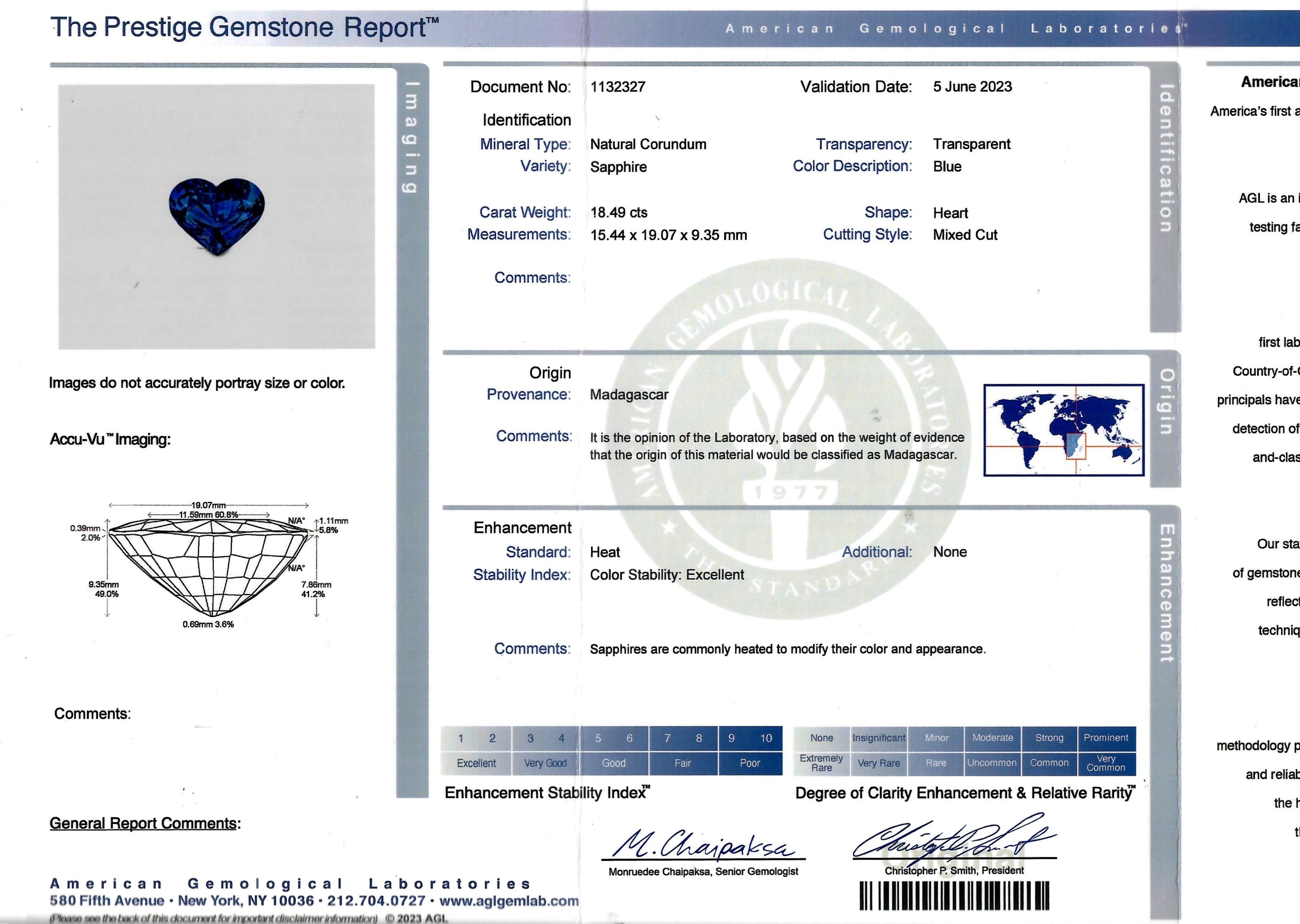 18.49 Ct. Blue Sapphire from Madagascar