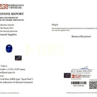 17.68 Ct. Blue Sapphire from Burma (Myanmar) Scan Report