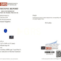 6.83 Ct. Blue Sapphire from Ceylon (Sri Lanka) Scan Report