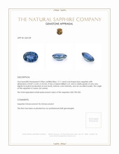 2.11 Ct. Blue Sapphire from Ceylon (Sri Lanka) Appraisal