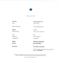 3.10 Ct. Blue Sapphire from Ceylon (Sri Lanka) Scan Report