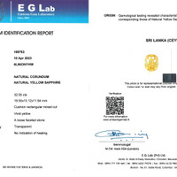 32.05 Ct. Yellow Sapphire from Ceylon (Sri Lanka) Scan Report