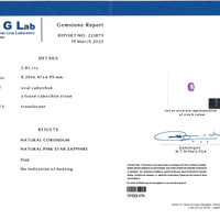 2.82 Ct. Pink Star Sapphire from Ceylon (Sri Lanka) Scan Report