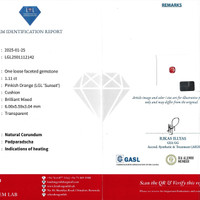 1.11 Ct. Sapphire from Ceylon (Sri Lanka) Scan Report