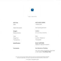 5.50 Ct. Blue Sapphire from Ceylon (Sri Lanka) Scan Report