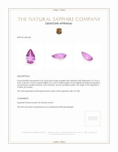 2.57 Ct. Purplish Pink Sapphire from Ceylon (Sri Lanka) Appraisal
