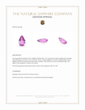 2.57 Ct. Purplish Pink Sapphire from Ceylon (Sri Lanka) Appraisal
