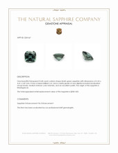 0.48 Ct. Bluish Green Sapphire from Madagascar Appraisal