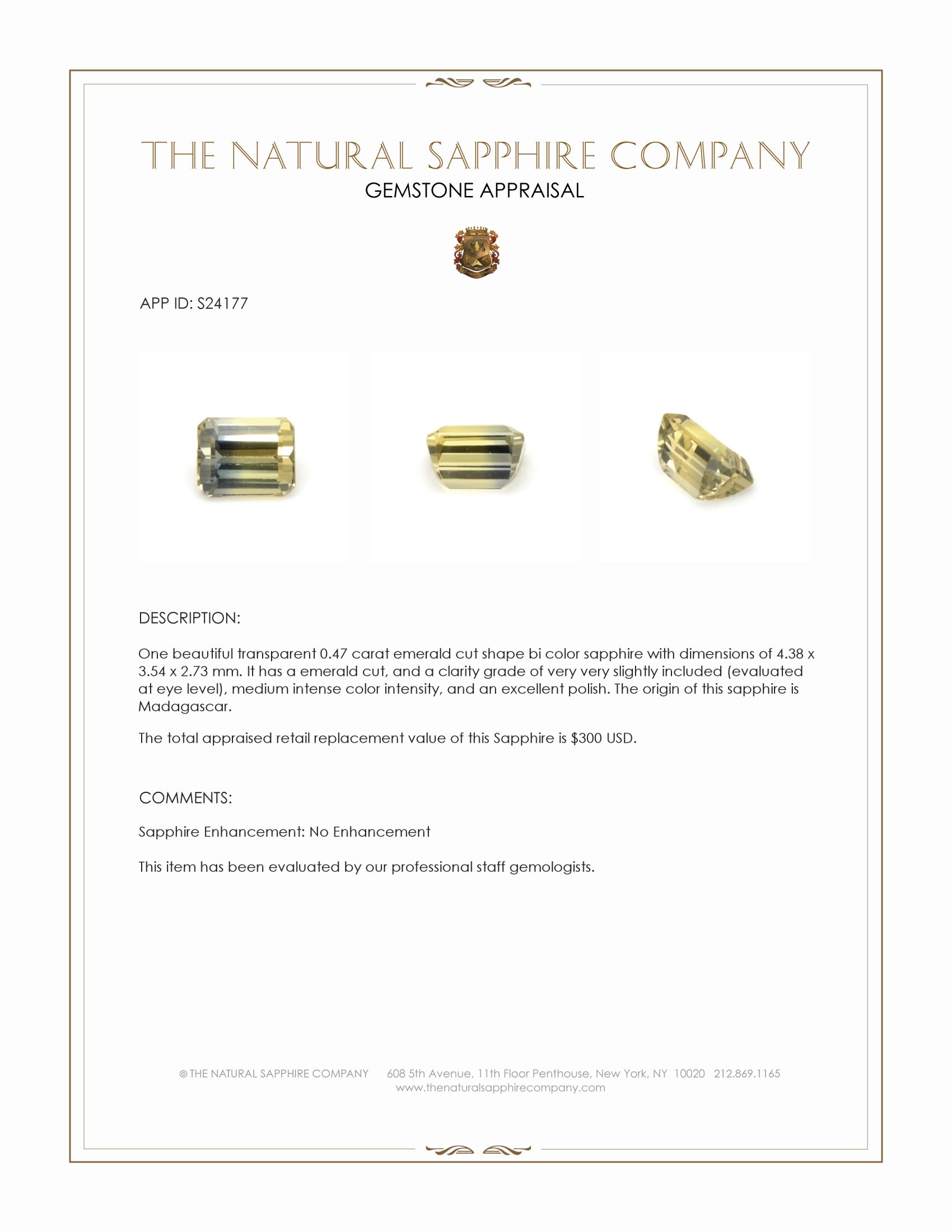 0.47 Ct. Bi Color Sapphire from Madagascar