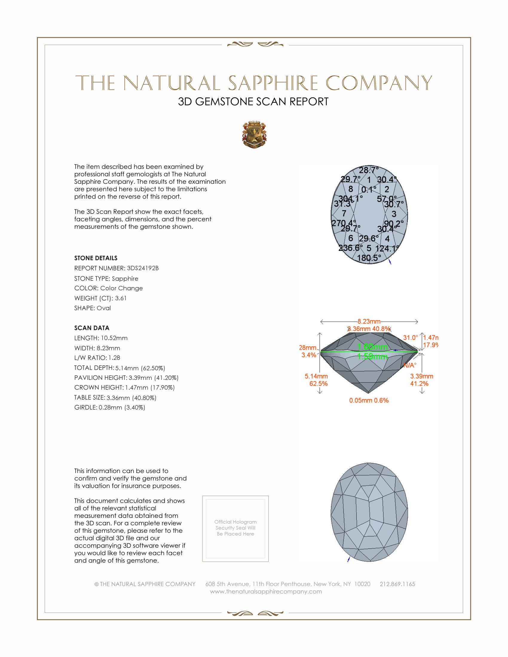 3.61 Ct. Color Change Sapphire from Ceylon (Sri Lanka)